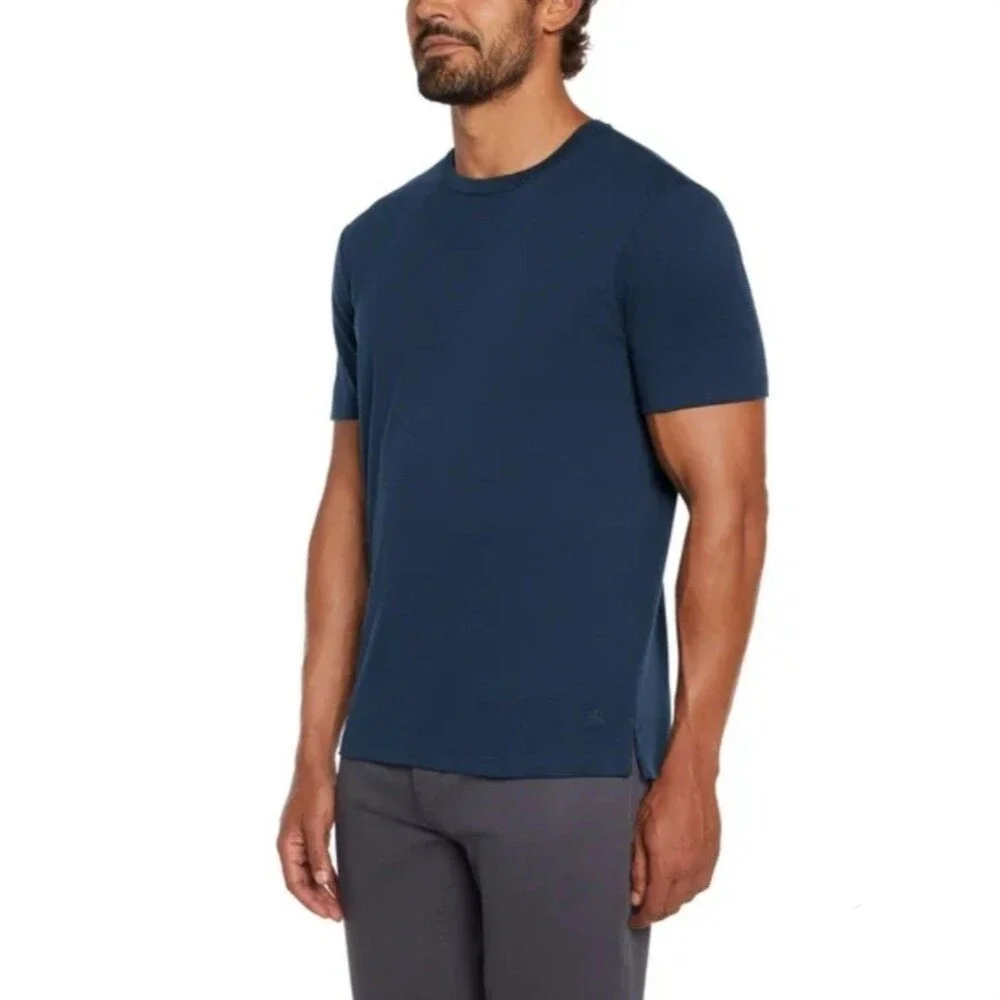 Banana Republic Men’s S Luxe Touch Performance Tee 100% Cotton Dark Blue Knit